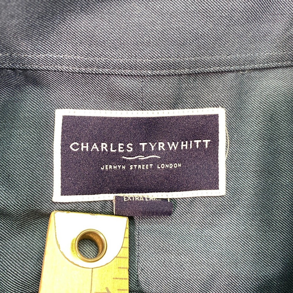 Charles Tyrwhitt Blue Twill Slim Fit Button-Down Shirt Mens XL Long Sleeve - Picture 12 of 15